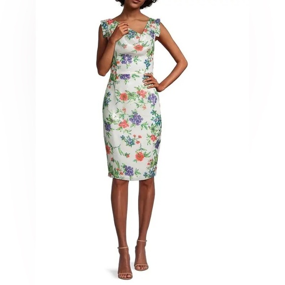 NWT Black Halo Jackie O Sheath Dress in Garden Party Sequin Sparkle Sz 4 - Picture 16 of 16